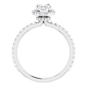 Platinum 7x5 mm Oval Forever One™ Moissanite & 1/3 CTW Diamond Engagement Ring